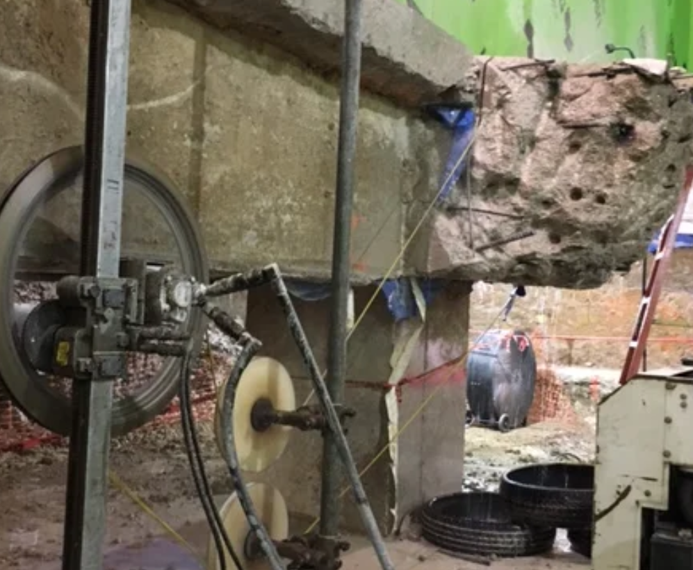 Diamond wire sawing system setup — Marek Sawing & Drilling (1)